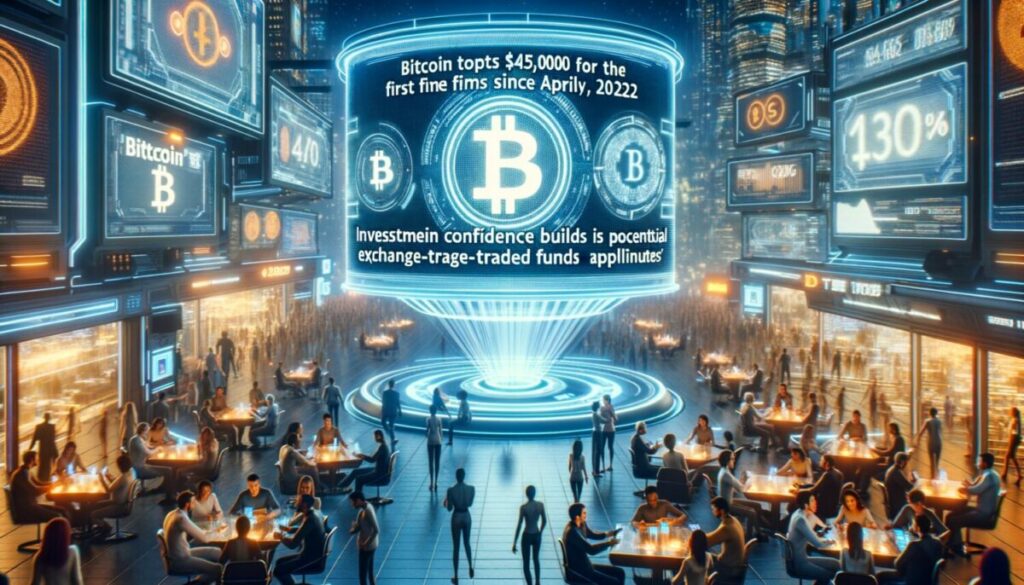 Bitcoin tops $45,000 for the first time since April 2022 as wild crypto rally continues